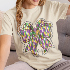 Happy Mardi Gras Y'all Fleur De Lis Coquette Bow DTF Transfer, Ready to Press DTF537