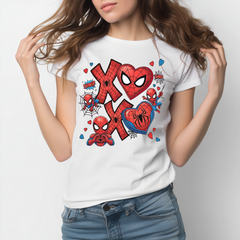 Spider-Man Superhero XOXO Hearts DTF Transfer, Ready to Press DTF654