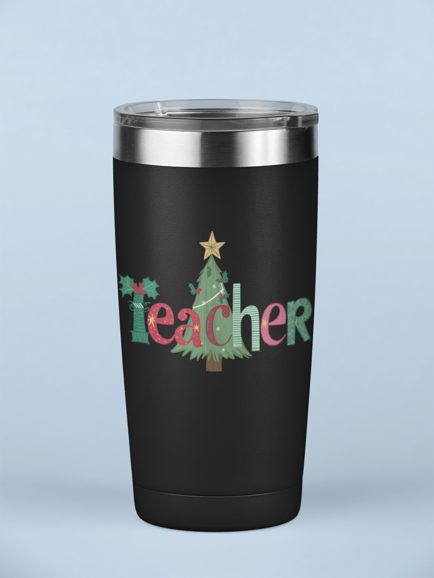 Teacher Christmas UV DTF Libbey Glass Wrap 16oz – Holiday Sticker UV059
