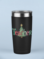 Teacher Christmas UV DTF Libbey Glass Wrap 16oz – Holiday Sticker UV059