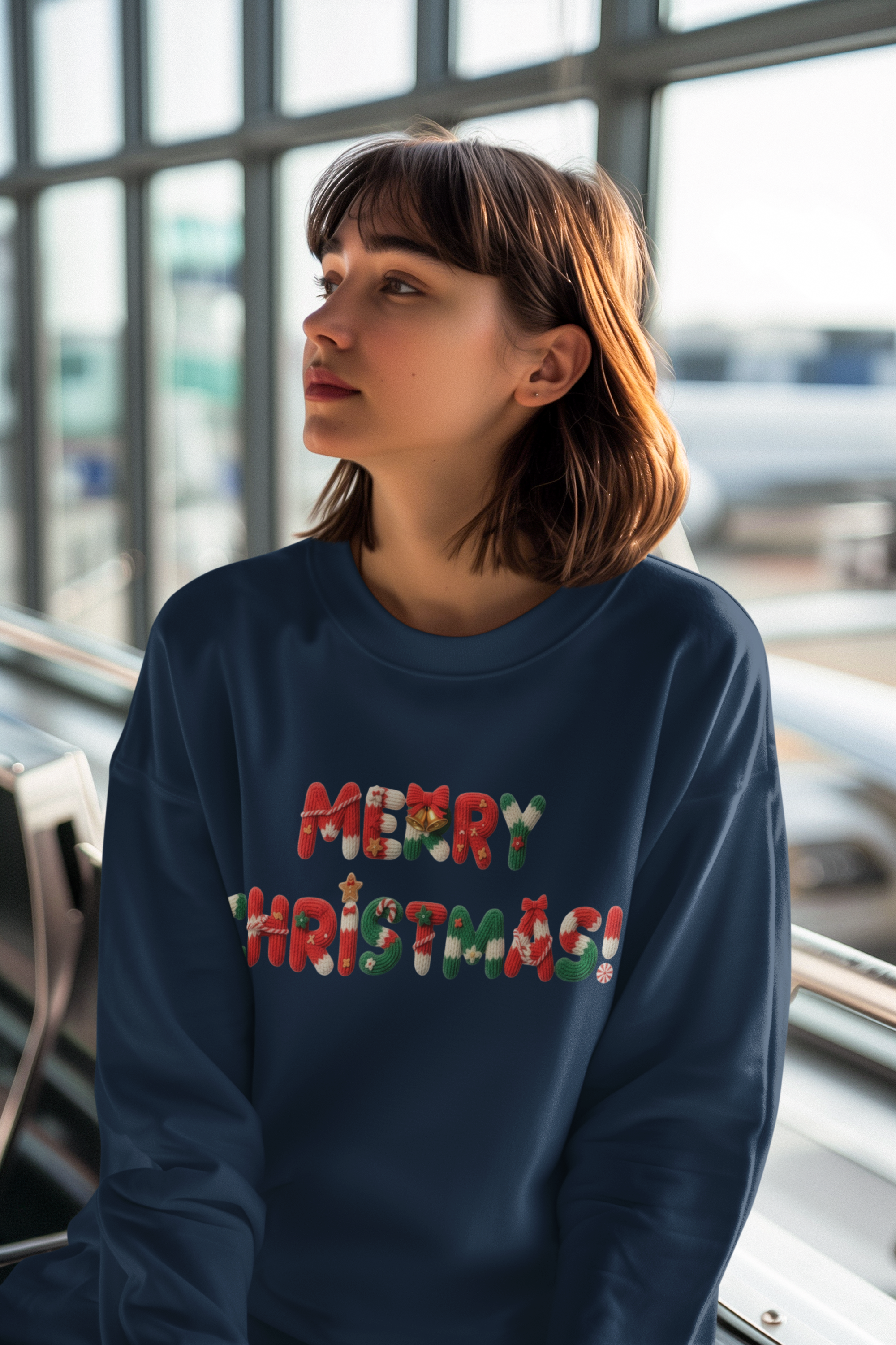 Merry Christmas Knit Letters DTF Transfer, Ready to Press DTF614