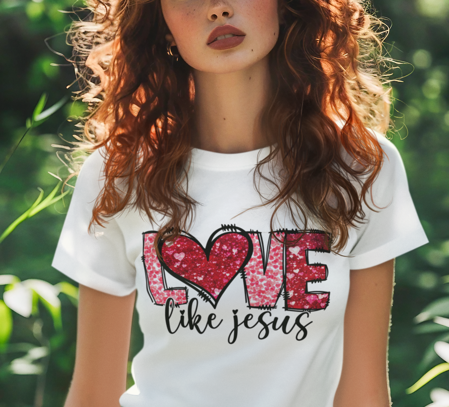 Love Like Jesus Valentine Heart DTF Transfer, Ready to Press DTF506
