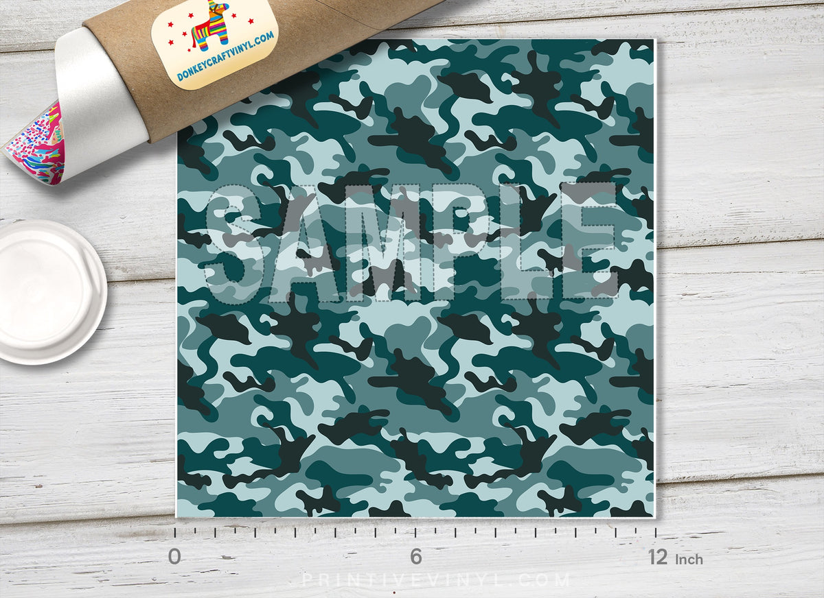 Military Camouflage Patterned Adhesive Vinyl 198