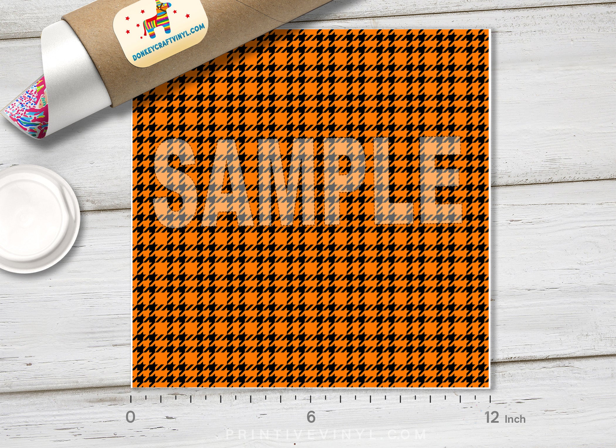 Halloween Houndstooth Tartan Patterned HTV H006