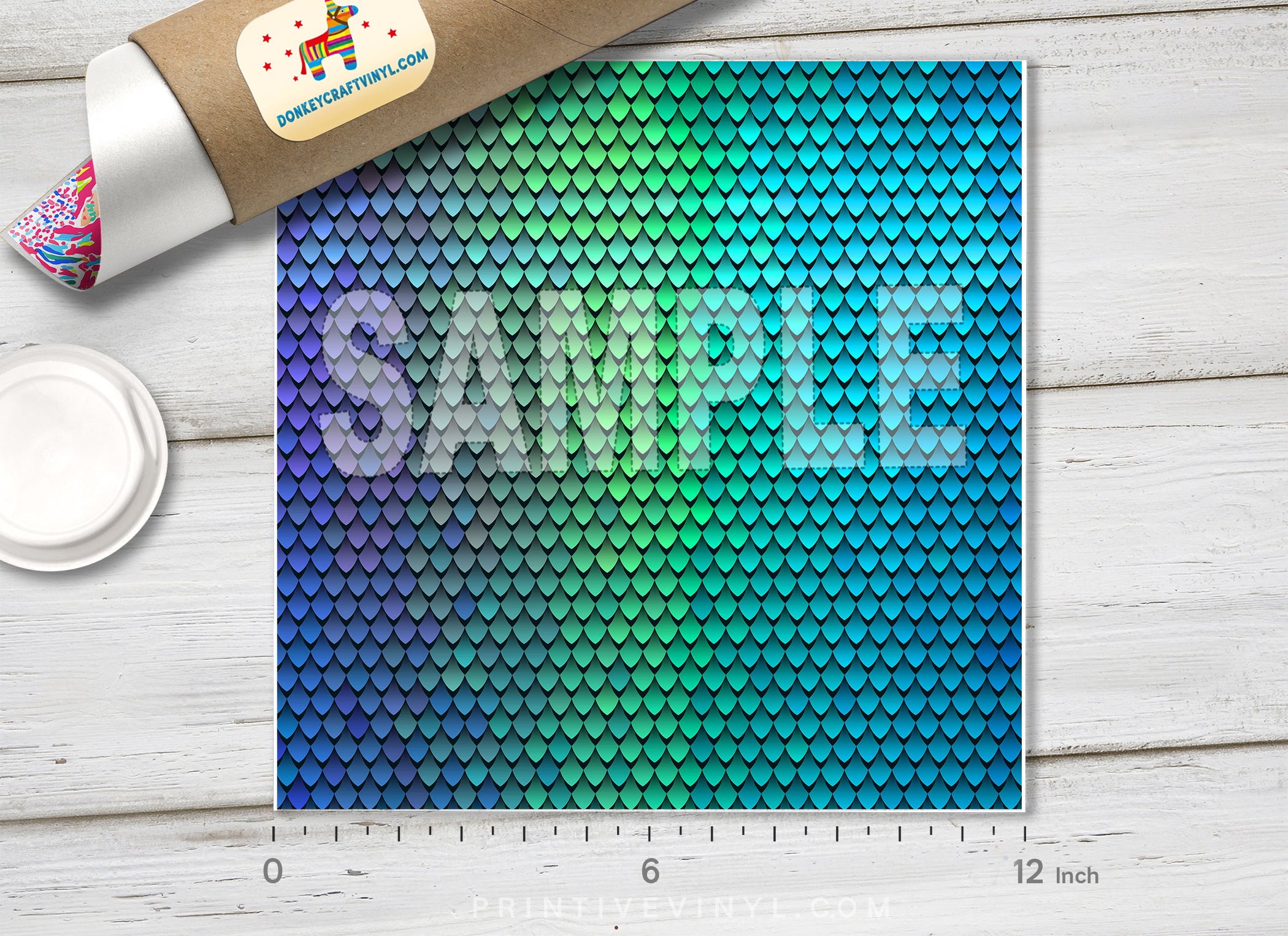 Colorful Mermaid Scale Patterned HTV 753
