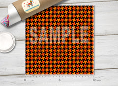 Halloween Houndstooth Tartan Patterned HTV H006