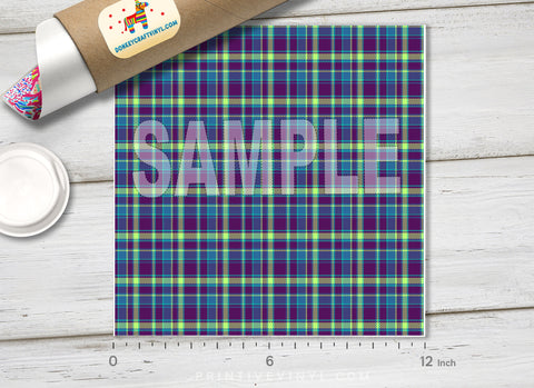 Colorful Checker Plaid Patterned HTV 715