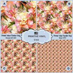 Pink watercolor Peonies Printed Vinyl/ Indoor Vinyl/ Outdoor Vinyl/ Heat Transfer Vinyl-516 - Printive Vinyl | Patterned Vinyl