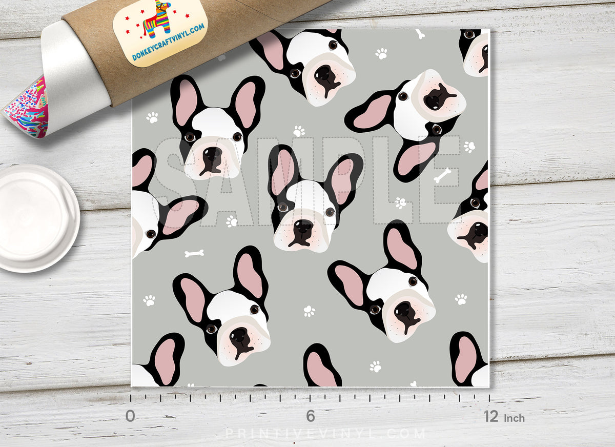 French Bulldog, Cute Puppies Patterned HTV 793