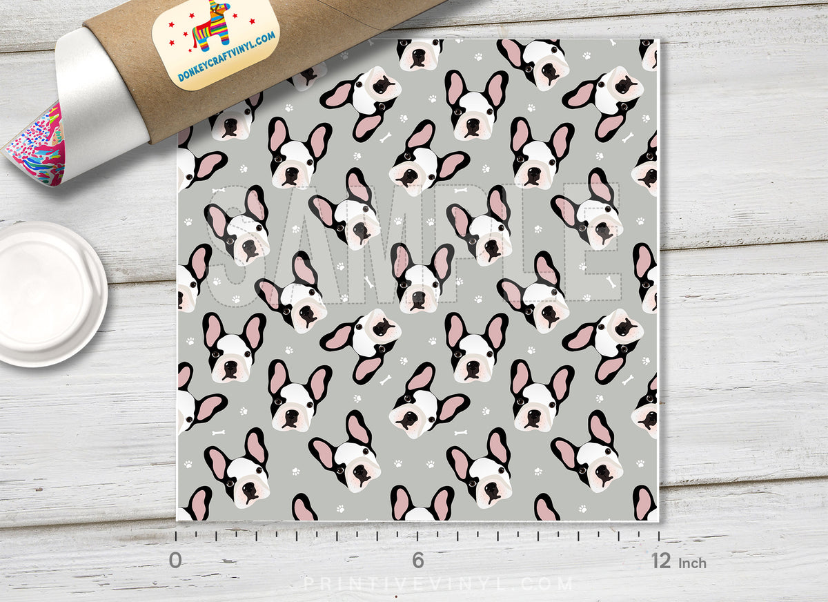 French Bulldog, Cute Puppies Patterned HTV 793