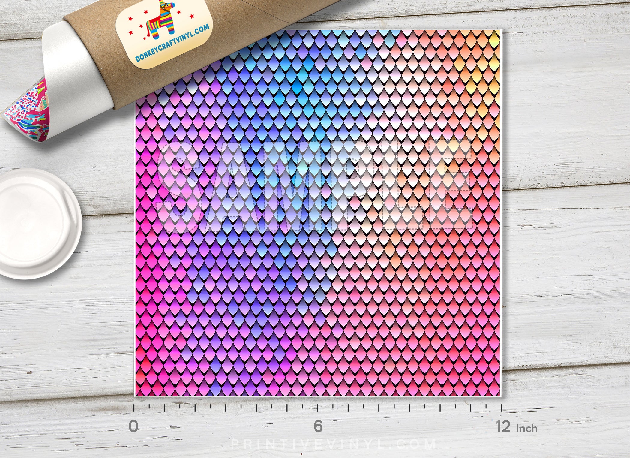 Colorful Mermaid Scale Patterned HTV 753