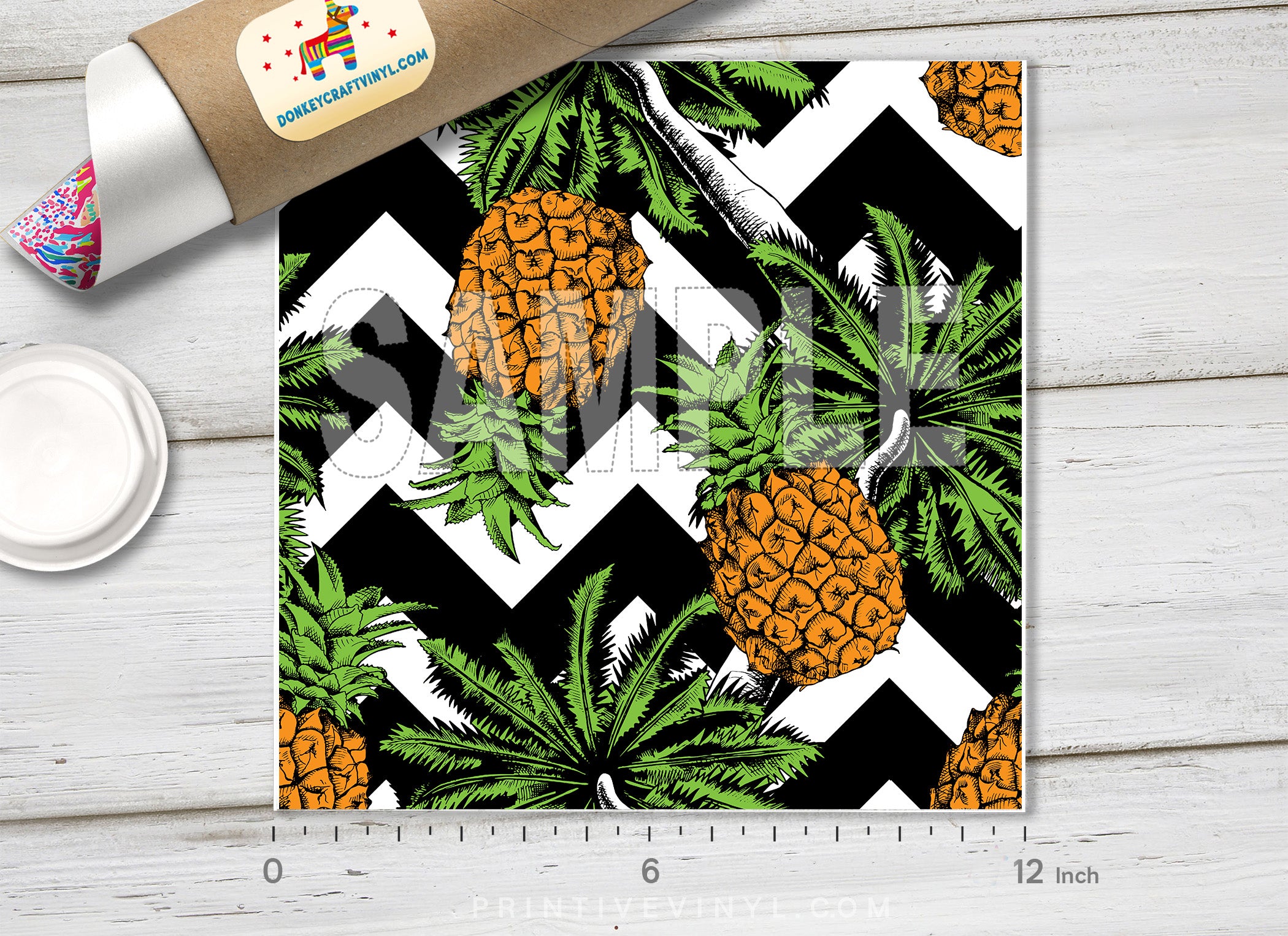 Palm and Pineapple Patterned HTV 059