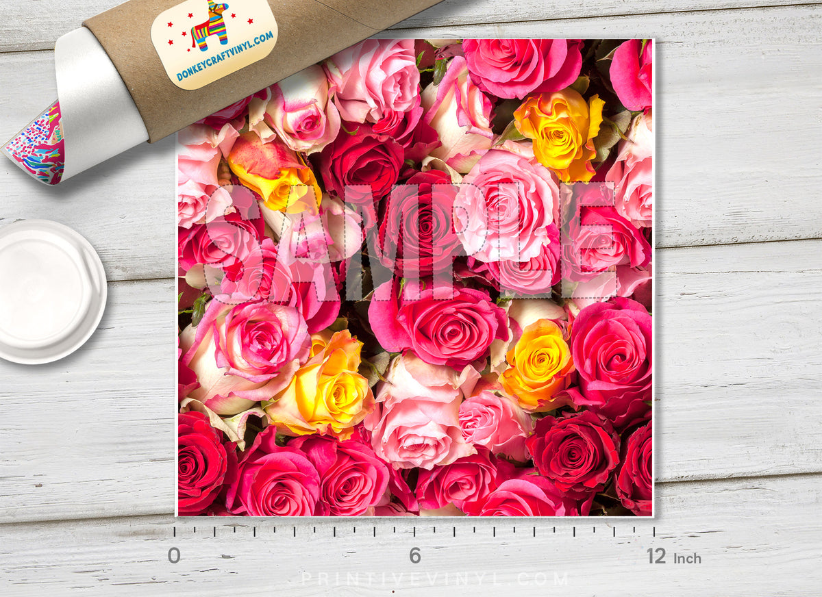 Roses Patterned Adhesive Vinyl 336