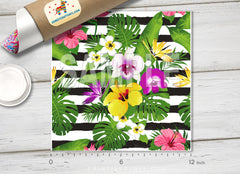 Tropical Flowers  Patterned HTV 031