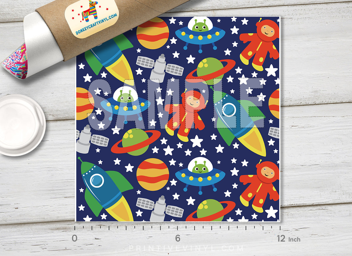 Cartoon Space Patterned HTV 318