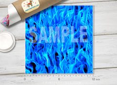 Blue Fire Flame Patterned HTV 746