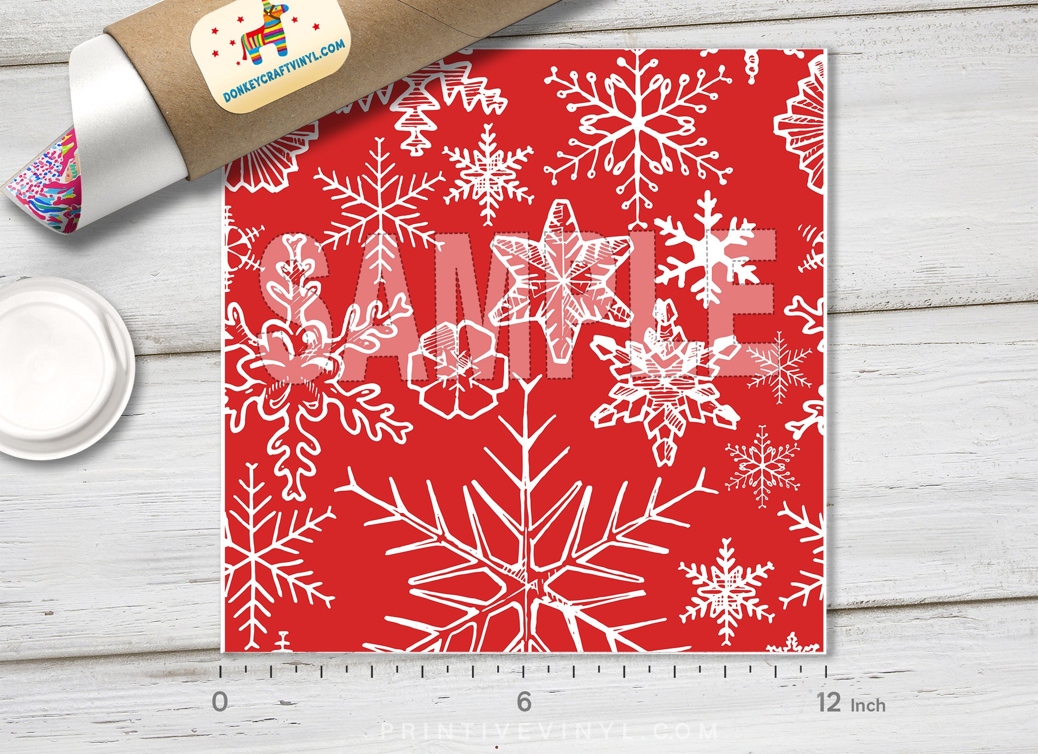 Christmas  decorative snowflakes Pattern printed Vinyl/ Indoor/ Outdoor/ Heat Transfer Vinyl- 155 - Printive Vinyl | Patterned Vinyl