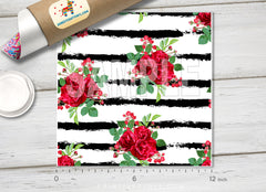 Red Rose flowers  Patterned HTV  182