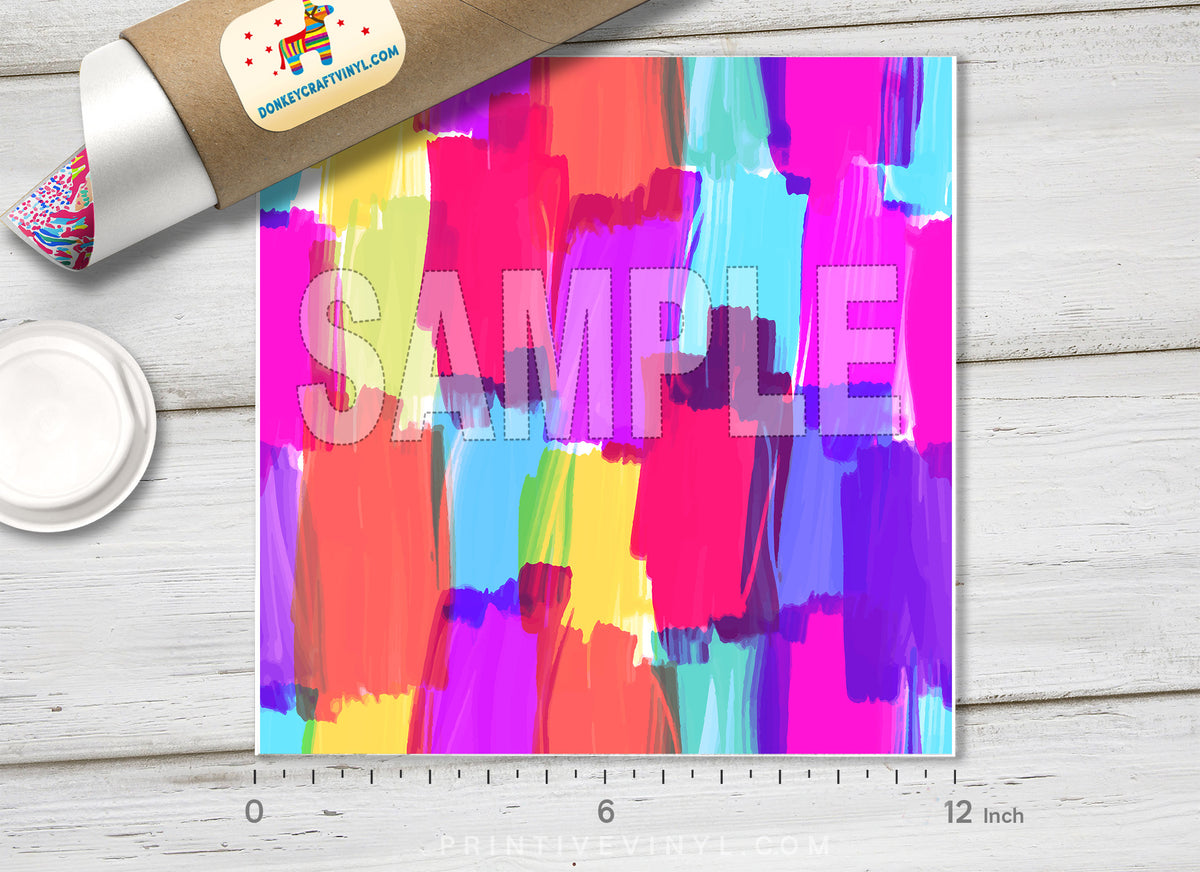 Oil Painting Patterned Adhesive Vinyl 047