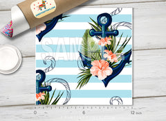 Anchor Hibiscus Palm Leaves  Patterned HTV 363