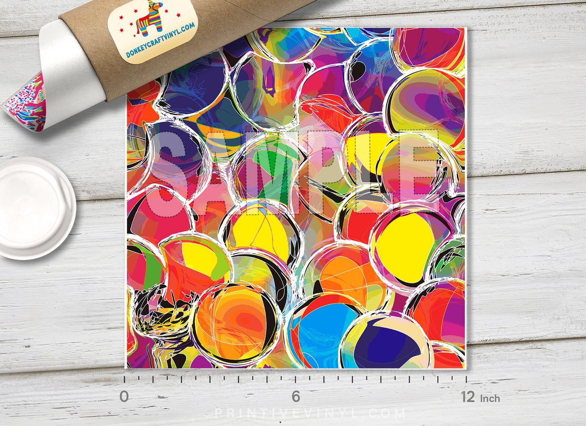 Rainbow Bubble Patterned Adhesive Vinyl 092