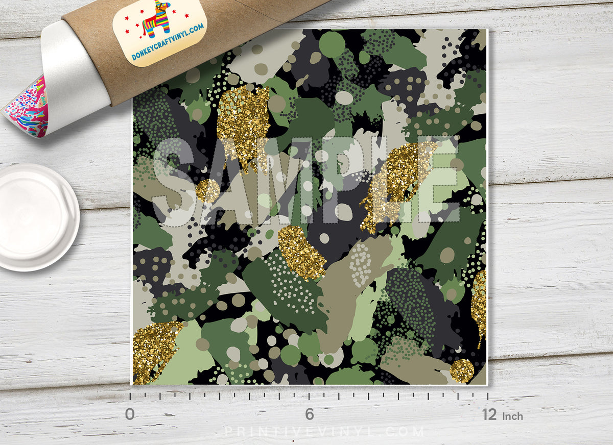 Fancy Camouflage Tree Patterned HTV  159