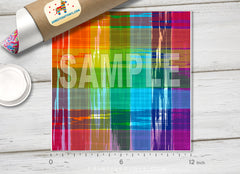 Abstract Rainbow colorful Plaid Printed Vinyl/ Indoor Vinyl/ Outdoor Vinyl/ Heat Transfer Vinyl- 177 - Printive Vinyl | Patterned Vinyl