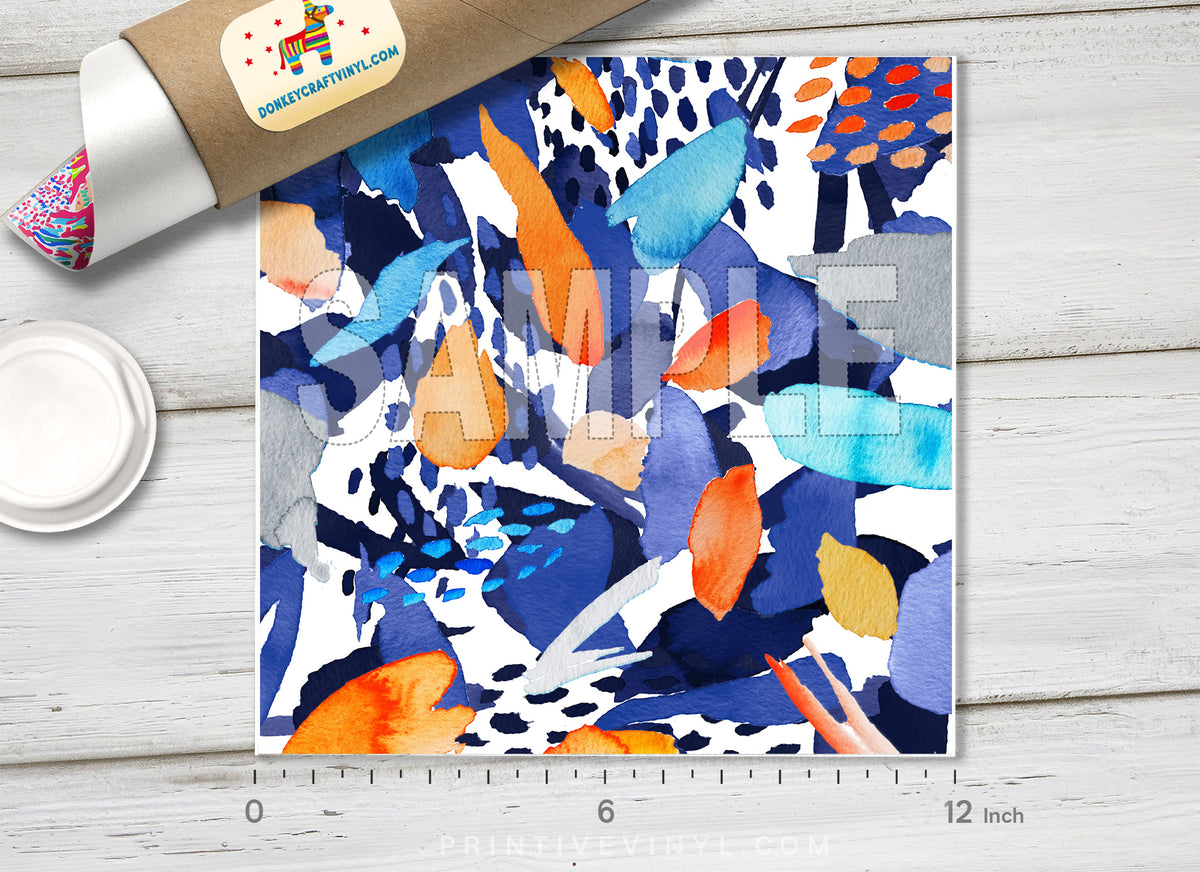 Abstract Splashes Patterned Adhesive Vinyl 194