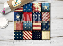 American flag patchwork Patterned HTV 025