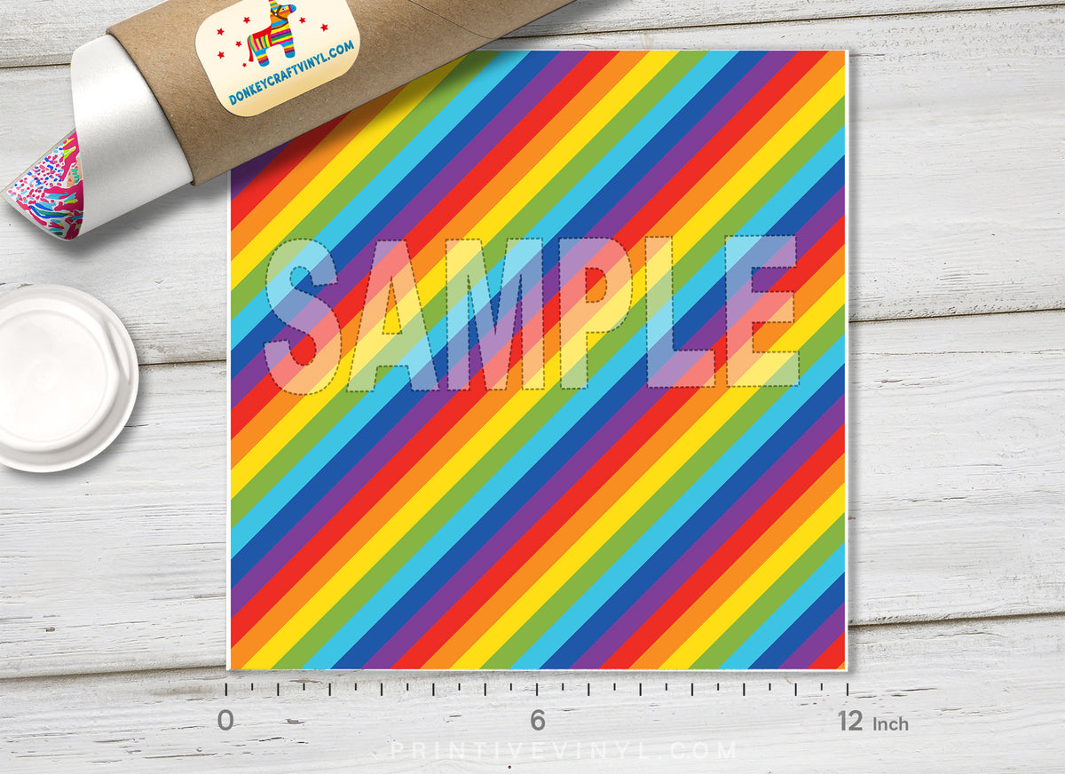 Rainbow Patterned Adhesive Vinyl 254