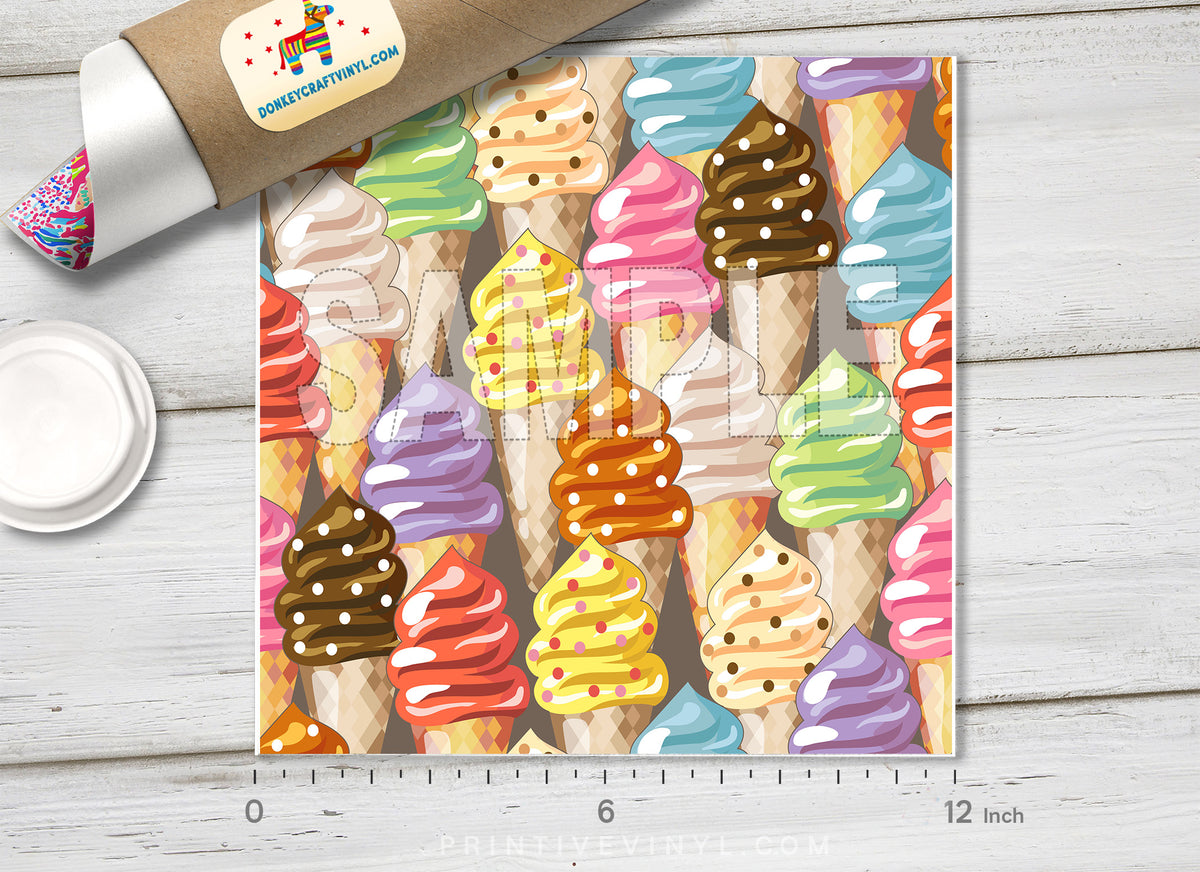 Ice Cream Patterned Adhesive Vinyl 209