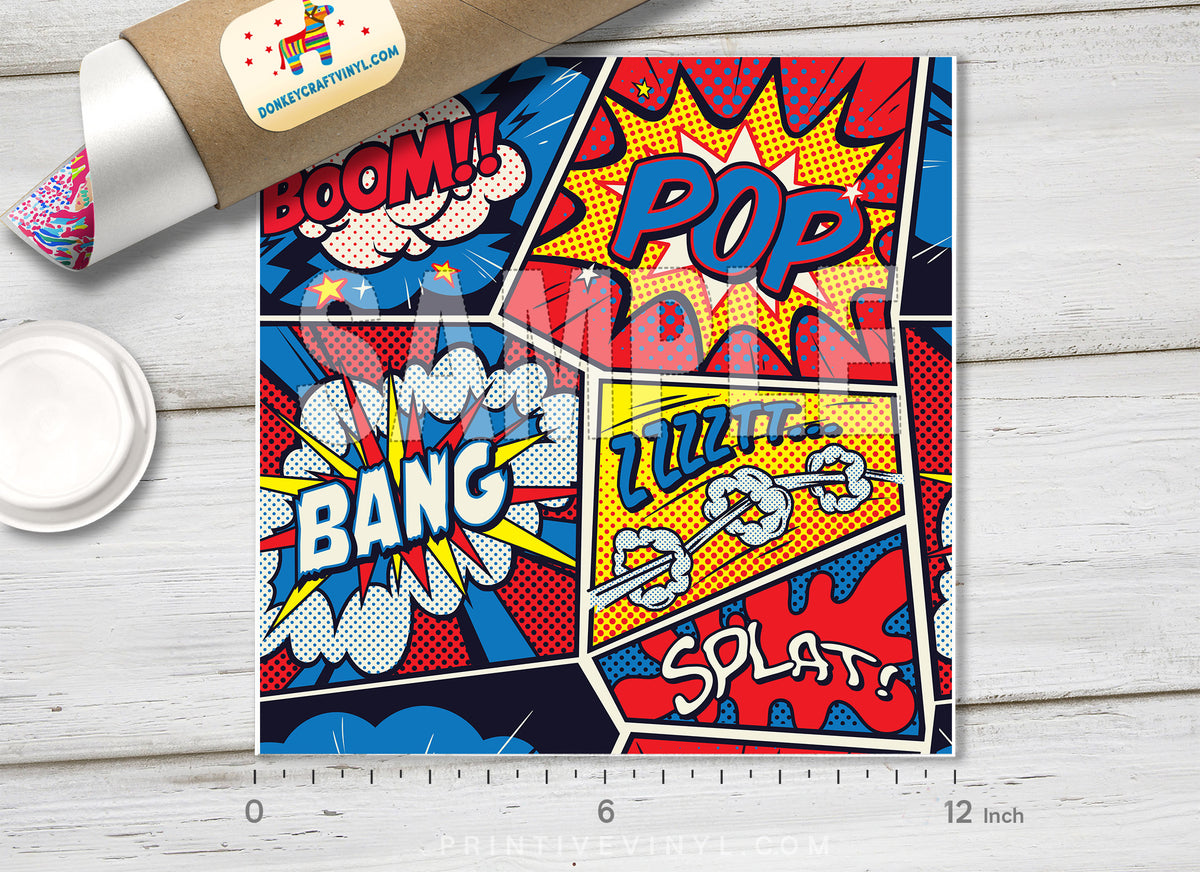 Retro Pop Art Comic Book Patterned HTV 118