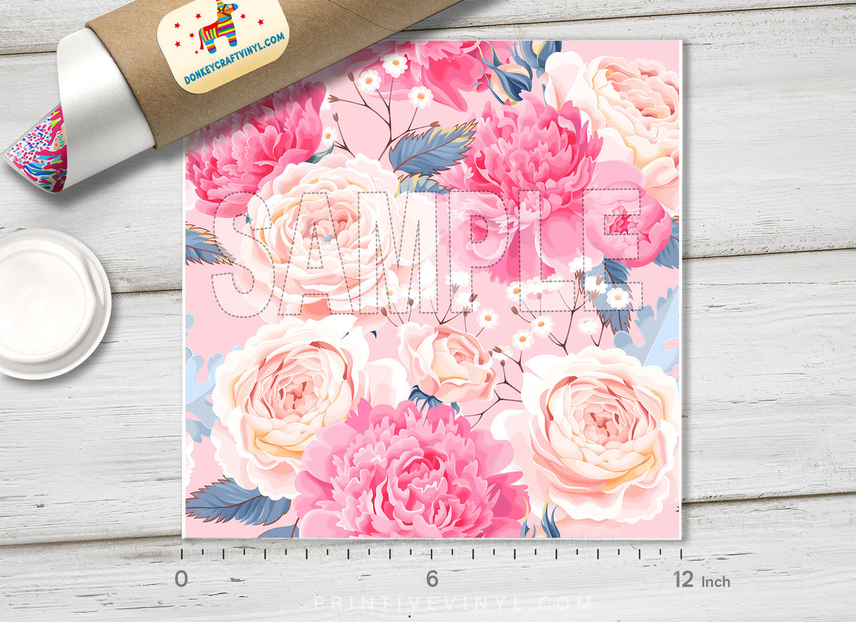 Peonies and Roses Patterned HTV 367