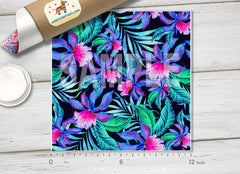 Watercolor Tropical Orchid Flower Patterned HTV 142