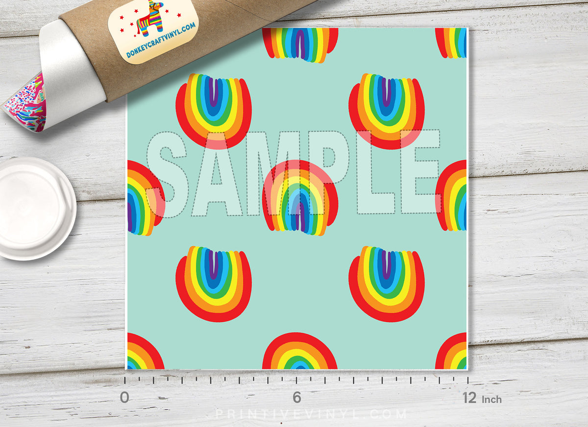 Rainbow Patterned Adhesive Vinyl 316