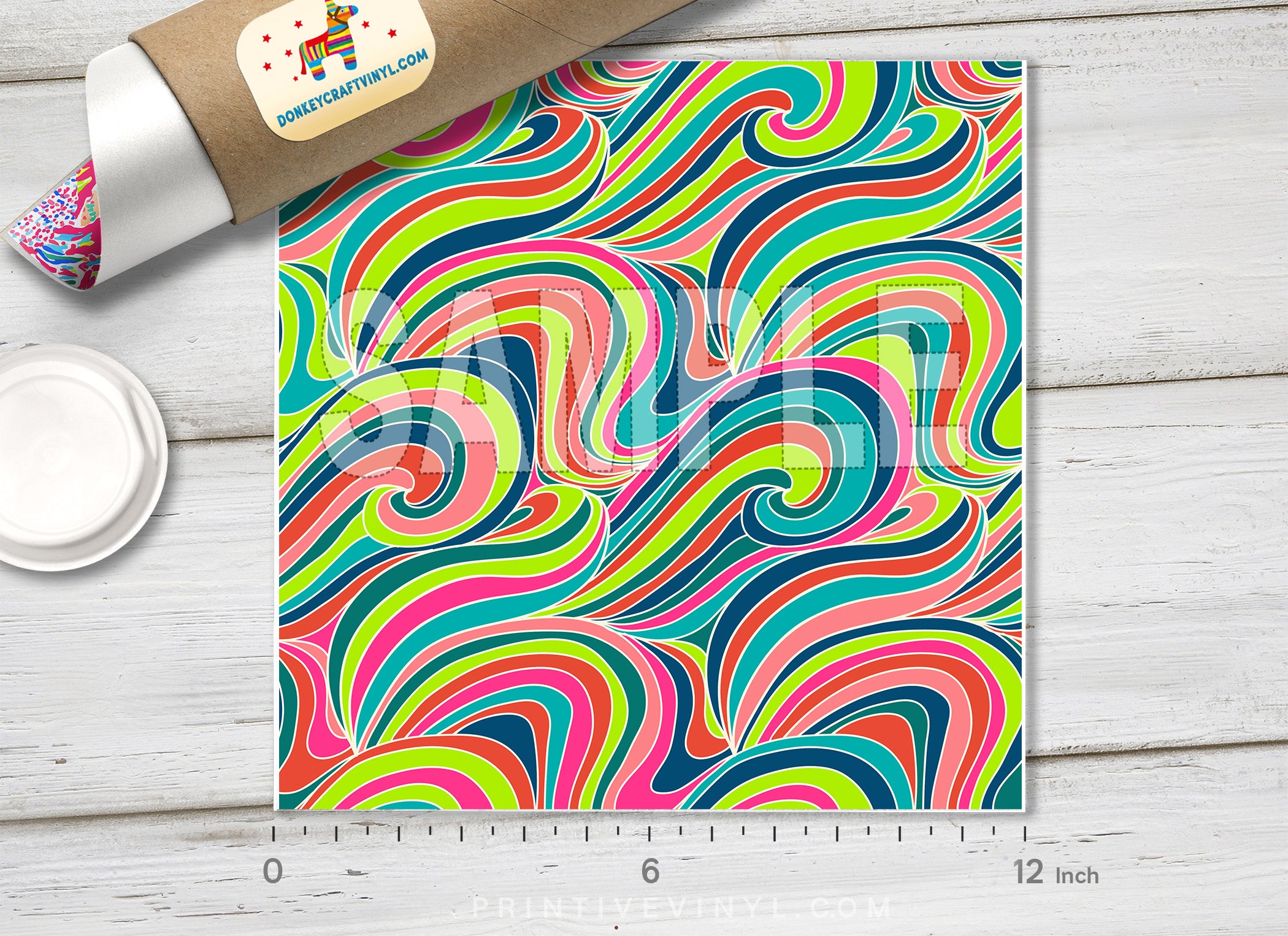 Colorful Curly wave Patterned HTV 170