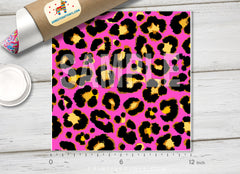 Pink Leopard Camouflage Printed HTV- 782
