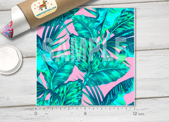 Tropical palm leaves Patterned Adhesive Vinyl 216