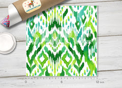 Green Ikat Patterned Adhesive Vinyl 028