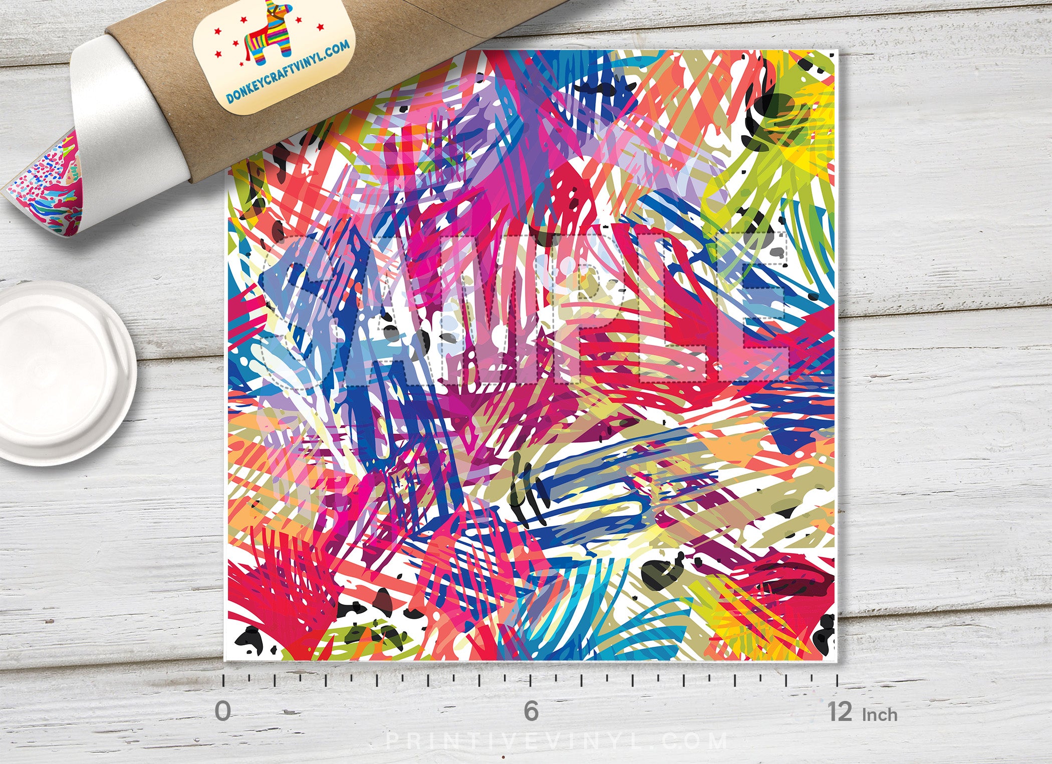 Colorful Paint Splash Patterned Adhesive Vinyl 044