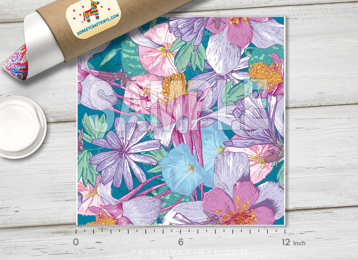 Wildflower Patterned Adhesive Vinyl 242