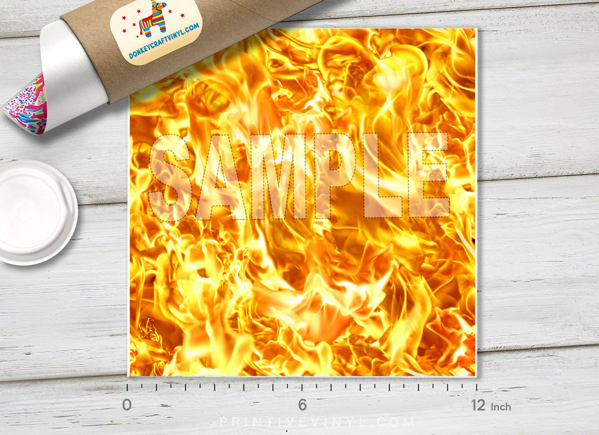 Fire Flame Patterned Adhesive Vinyl 078