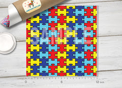 Autism Puzzle Patterned HTV-007