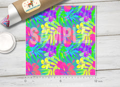Tropical Flowers and Leaves Printed HTV-897