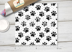 Dog Paw Print Patterned HTV- 1183