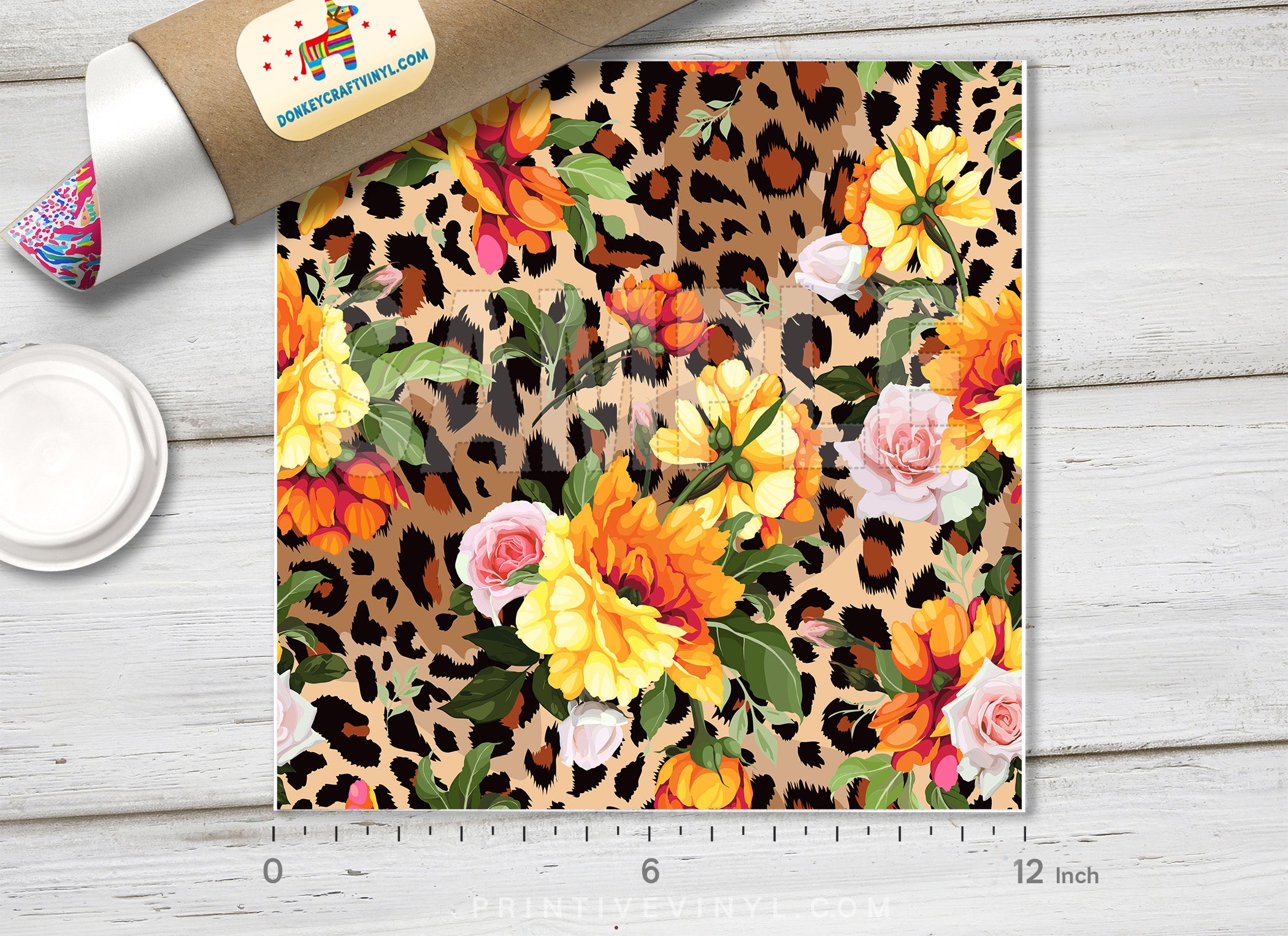 Summer Leopard Flower Patterned HTV 429