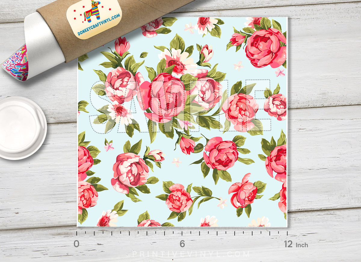 Flower Roses Patterned HTV 1174