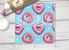Pink Heart Donuts Patterned HTV-1002