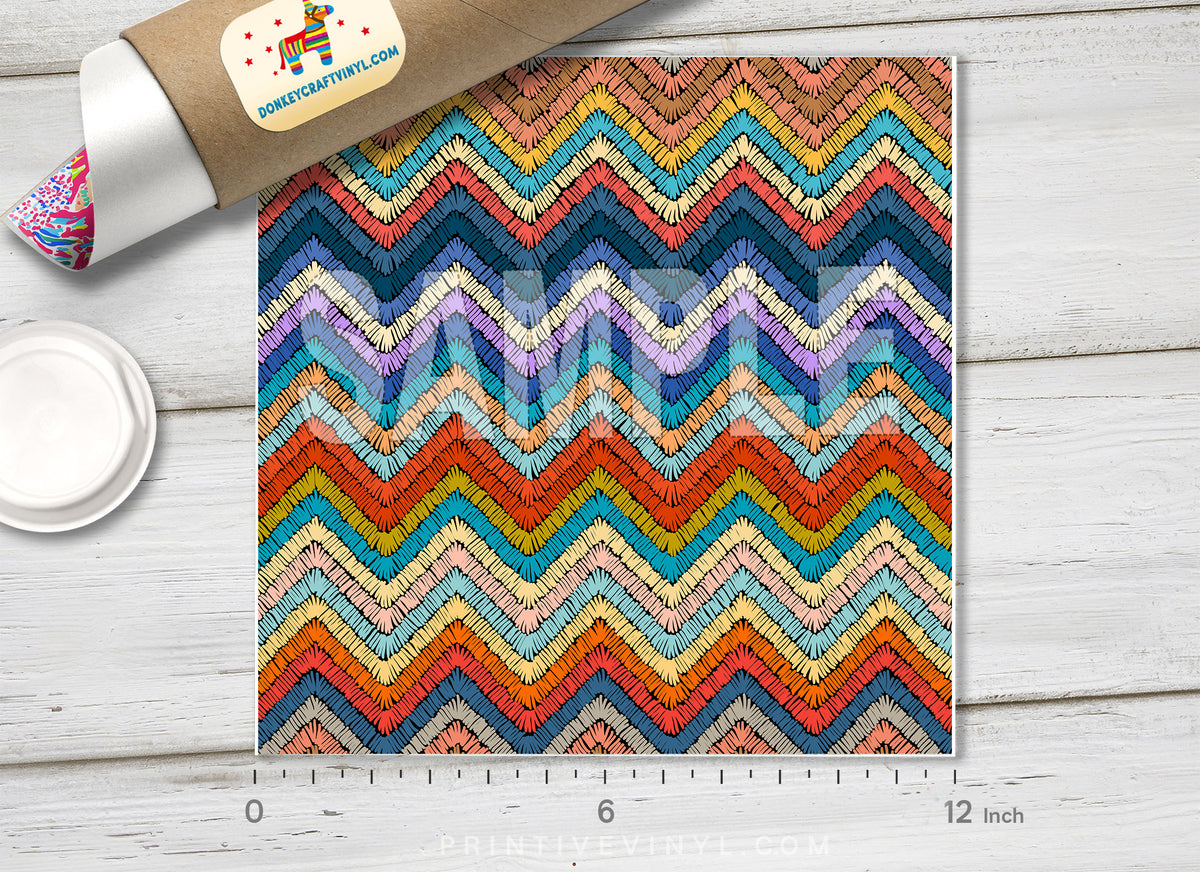 Embroidered  Chevron Patterned HTV-853