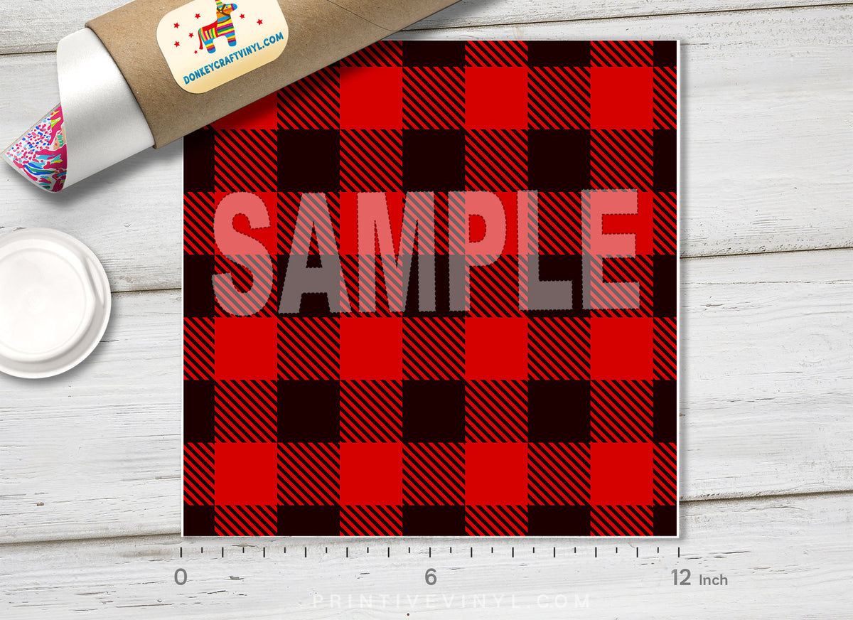 Red plaid Patterned HTV 221